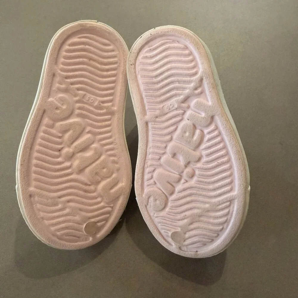 Native Kids Shoes Pink and White Slip-On Sneakers